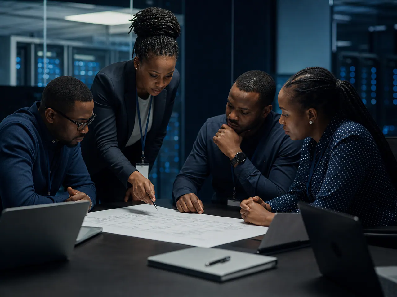 African data professionals reviewing responsible AI controls